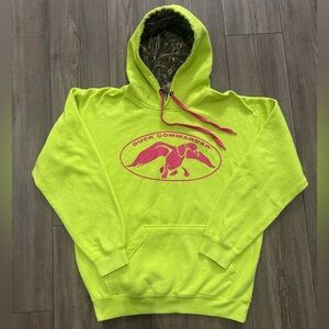 Duck Commander Neon Green Hoodie Camo Lined Hood Women’s M Hunting Sweatshirt
